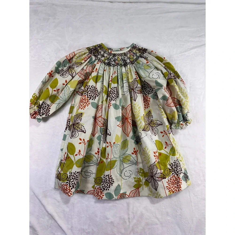 Zuccini Smocked Bishop Dress 2T Floral Long Sleeve Fall Toddler Girls